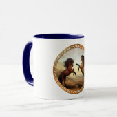 Dunkelbraune und hellbraune Friesen Tasse (Vorderseite Links)