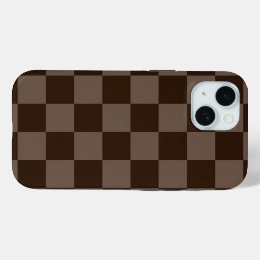 Dunkelbraune und ruhige Checkerboard Case-Mate iPhone Hülle (Rückseite (Horizontal))