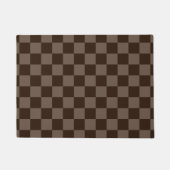 Dunkelbraune und ruhige Checkerboard Fußmatte (Vorderseite)