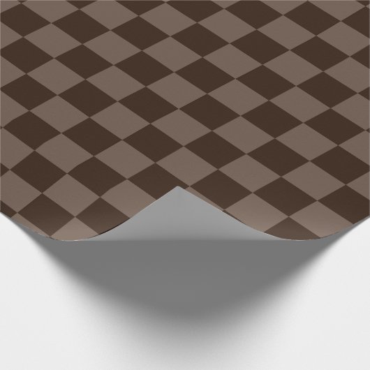 Dunkelbraune und ruhige Checkerboard Geschenkpapier (Ecke)