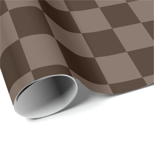 Dunkelbraune und ruhige Checkerboard Geschenkpapier (Rolleneckpunkt)