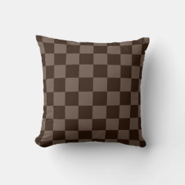 Dunkelbraune und ruhige Checkerboard Kissen