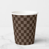 Dunkelbraune und ruhige Checkerboard Pappbecher (Rückseite)