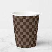 Dunkelbraune und ruhige Checkerboard Pappbecher (Links)