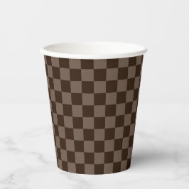 Dunkelbraune und ruhige Checkerboard Pappbecher