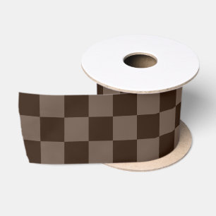 Dunkelbraune und ruhige Checkerboard Satinband