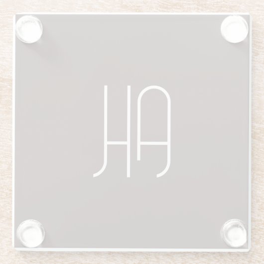 Dunkelbraune und weiße benutzerdefinierte Initiale Glasuntersetzer (Rückseite)