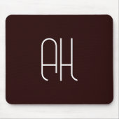 Dunkelbraune und weiße benutzerdefinierte Initiale Mousepad (Vorne)