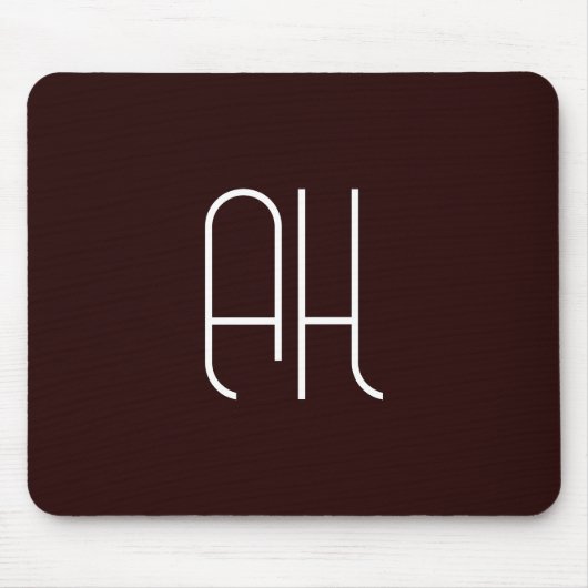 Dunkelbraune und weiße benutzerdefinierte Initiale Mousepad (Vorne)
