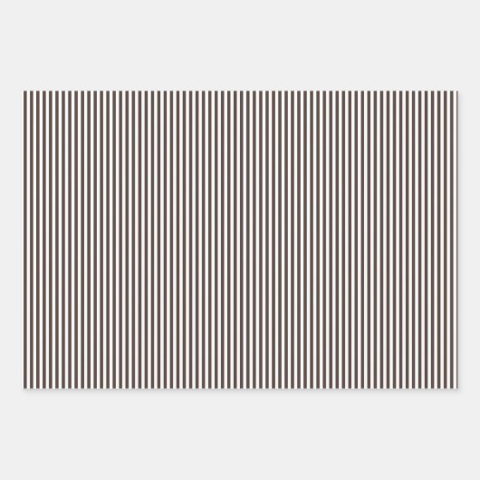 Dunkelbraune und weiße Streifen Geschenkpapier Set (Vorderseite 3)