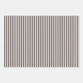 Dunkelbraune und weiße Streifen Geschenkpapier Set (Vorderseite)