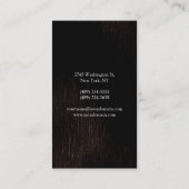 Dunkelbraune, vertikale Programmkarte Visitenkarte (Rückseite)