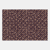 Dunkelbraune Weihnachtsfarben auf Geschenkpapier Set (Vorderseite 3)