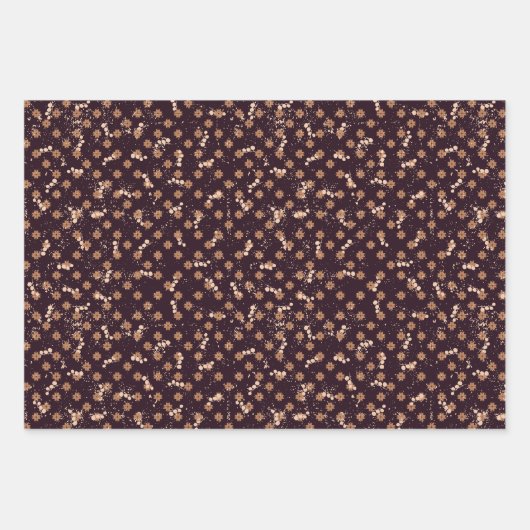Dunkelbraune Weihnachtsfarben auf Geschenkpapier Set (Vorderseite 3)