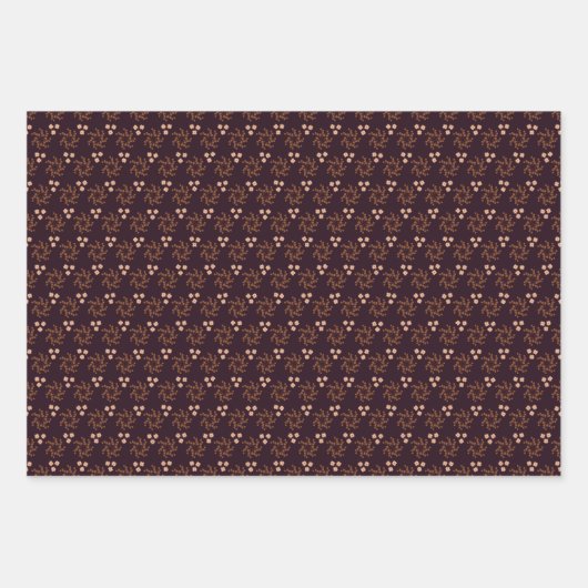 Dunkelbraune Weihnachtsfarben auf Geschenkpapier Set (Vorderseite 2)