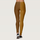 Dunkelbraune, zweiteilige Farbtrennung Leggings (Rückseite)