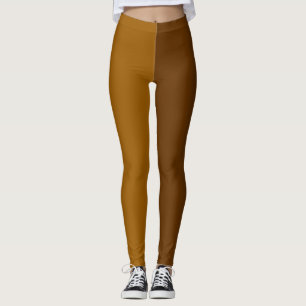 Dunkelbraune, zweiteilige Farbtrennung Leggings