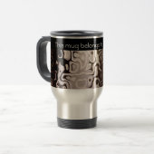 Dunkelbrauner grauer Snakeskineffekt Reisebecher (Vorderseite Links)