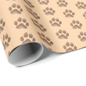 Dunkelbrauner Hundepatter Geschenkpapier (Rolleneckpunkt)