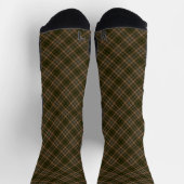 Dunkelbrauner Karierter Muster Tartan Geländerter Socken (Oben)