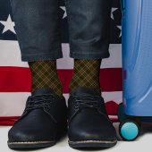 Dunkelbrauner Karierter Muster Tartan Geländerter  Socken