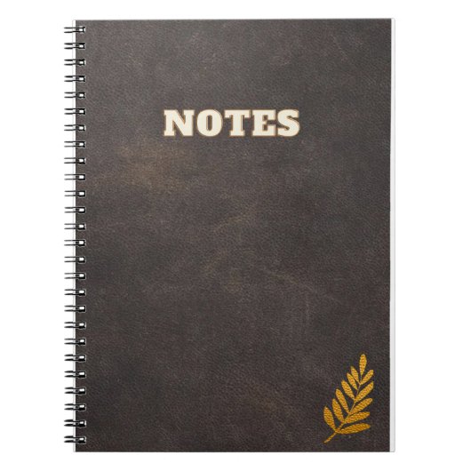 dunkelbrauner Lederstil Notizblock (Vorderseite)