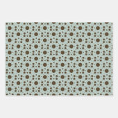 Dunkelbrauner Mikro-Blumen-Sand, Salbeigrün, beige Geschenkpapier Set (Vorderseite 2)