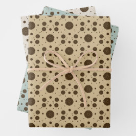 Dunkelbrauner Mikro-Blumen-Sand, Salbeigrün, beige Geschenkpapier Set