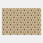Dunkelbrauner Mikro-Blumen-Sand, Salbeigrün, beige Geschenkpapier Set (Vorderseite)