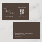 Dunkelbrauner QR-Code Vielen Dank, dass Sie den Co Visitenkarte (Vorne/Hinten)