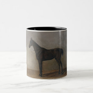 Dunkelbrauner Wallach (Vintage-Tierkunst) Zweifarbige Tasse