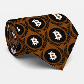 Dunkelbraunes bitcoin cryptocurrency Logo Krawatte (Gerollt)