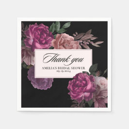 Dunkelbraunes, blumenschwarzes Brautparty Serviette