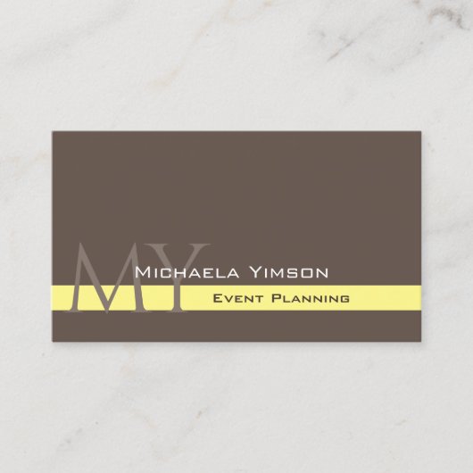 Dunkelbraunes hellgelbes Gelb mit Beruflichen Init Visitenkarte (Vorderseite)