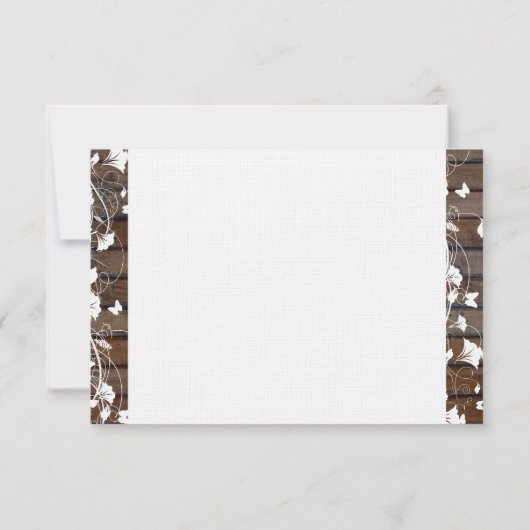 Dunkelbraunes Holz Look Weiße Flora Dankeschön Kar Dankeskarte (Rückseite)