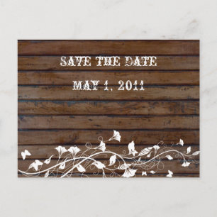 Dunkelbraunes Holz Save-the-Date Ankündigungspostkarte