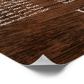 Dunkelbraunes Holz und Empfang-Sitzdiagramm Poster (Ecke)