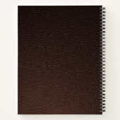 Dunkelbraunes Kunstleder mit Goldmonogramm Notizblock (Rückseite)