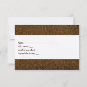 Dunkelbraunes Leder Hochzeit RSVP mit Umschlägen Karte (Rückseite)