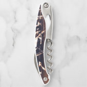 Dunkelbraunes Muster abstrakt Kellnermesser (Rückseite)