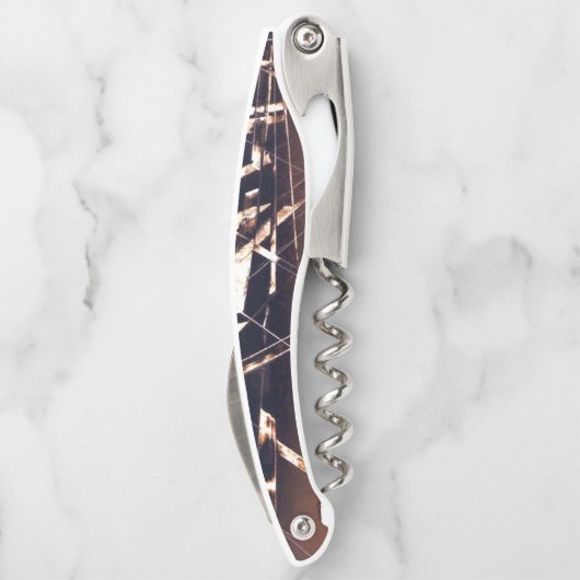 Dunkelbraunes Muster abstrakt Kellnermesser (Rückseite)