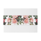 Dunkelbraunes Rosa und rote Rosen Hochzeit Einladungsbanderole (Rückseitenbeispiel)