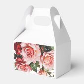 Dunkelbraunes Rosa und rote Rosen Hochzeit Geschenkschachtel (Rückseite)