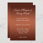 Dunkelbrushed Copper Ombre Wedding Einladung (Vorne/Hinten)