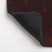 Dunkelburgunderrotes romantisches Herz Muster Mousepad (Ecke)
