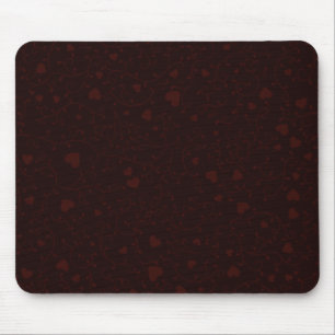 Dunkelburgunderrotes romantisches Herz Muster Mousepad