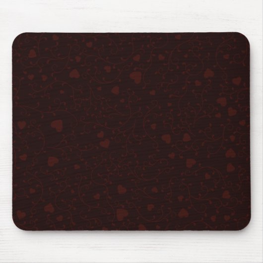 Dunkelburgunderrotes romantisches Herz Muster Mousepad (Vorne)