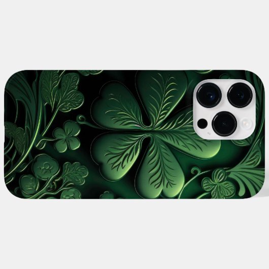 DUNKELE GREEN IRISH-KLEEBLATT ANGEBEN Case-Mate iPhone HÜLLE (Rückseite (Horizontal))