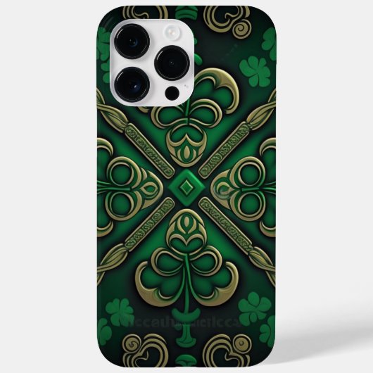 DUNKELE GREEN IRISH-KLEEBLATT ANGEBEN Case-Mate iPhone HÜLLE (Rückseite)
