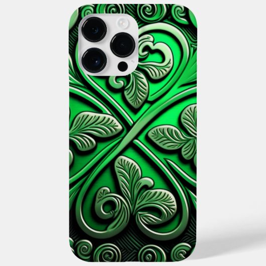 DUNKELE GREEN IRISH-KLEEBLATT ANGEBEN Case-Mate iPhone HÜLLE (Rückseite)